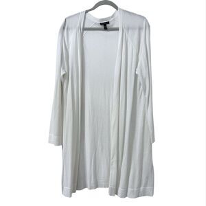 Eileen Fisher‎ Longline Open Front Cardigan Sweater Large Minimalist Modern